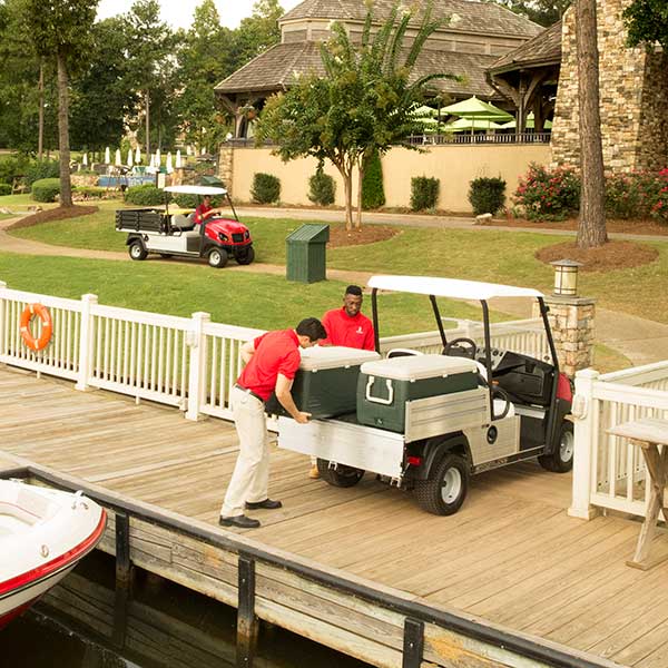Man keeping boxes in the vehicle